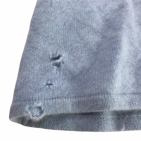 Kirkland Signature Blue Cashmere Sweater, Size Women's Small, Has Holes - Picture 6 of 8
